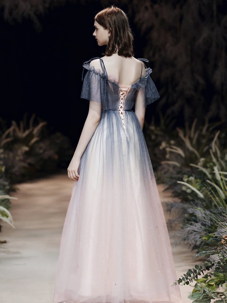 Stylish tulle sequins prom dress evening dress 8266