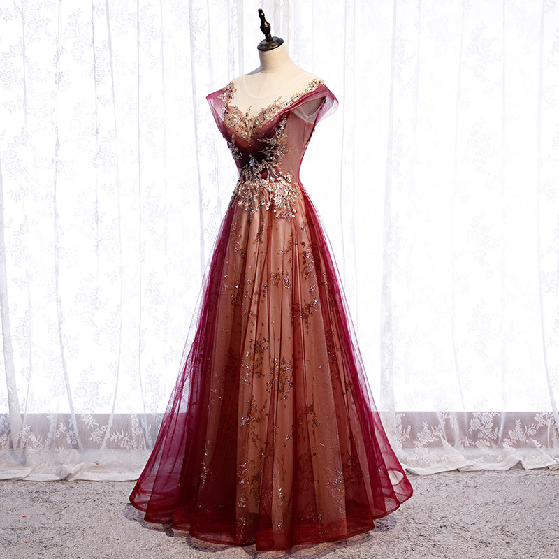 Stylish tulle sequins prom dress formal dress 8239