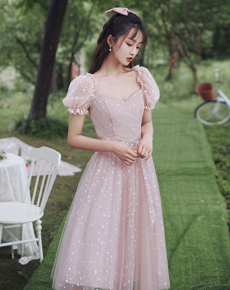 Cute tulle short prom dress party dress 8405