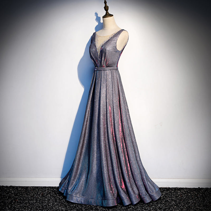 Elegant satin long prom dress, evening dress 7974