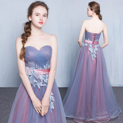 Cute sweetheart neck tulle long prom dress, evening dress 7771
