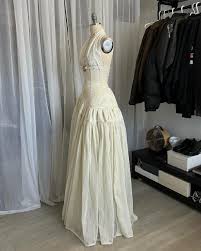 Vestido de novia vintage de encaje blanco, sin mangas y cuello halter, vestido de noche TP1825
