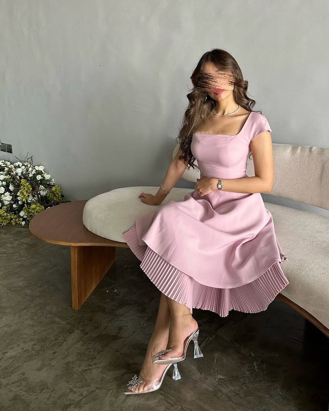 Vestidos rosas hasta la rodilla, vestidos de fiesta de noche, vestidos de graduación de corte A y midi.
