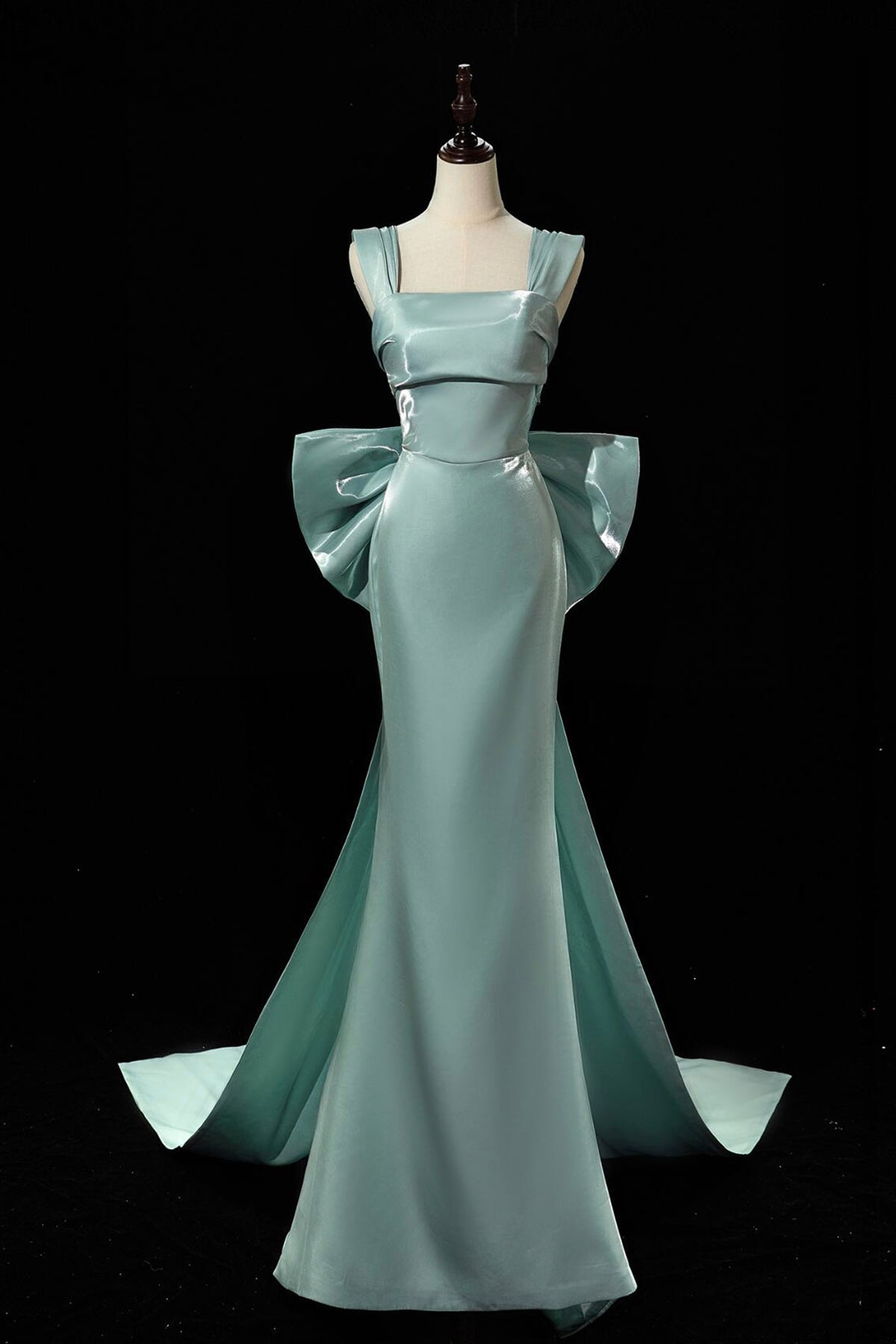 Mermaid Satin Long Prom Dress, Mermaid Evening Party Dress