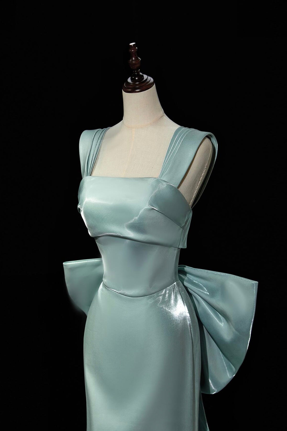 Mermaid Satin Long Prom Dress, Mermaid Evening Party Dress