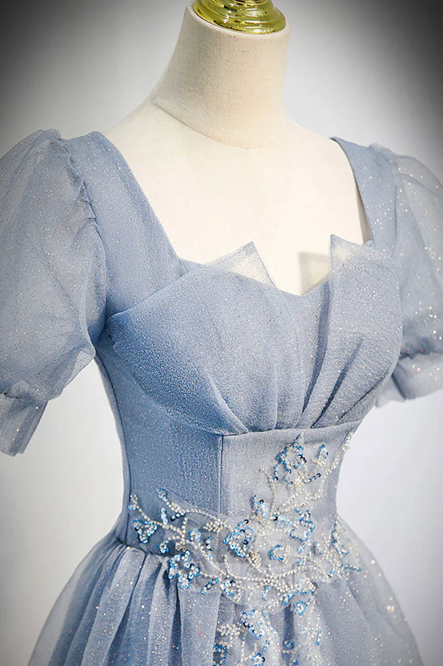 Hermosos vestidos largos de fiesta con encaje de tul, vestidos de fiesta de noche de corte A TP634