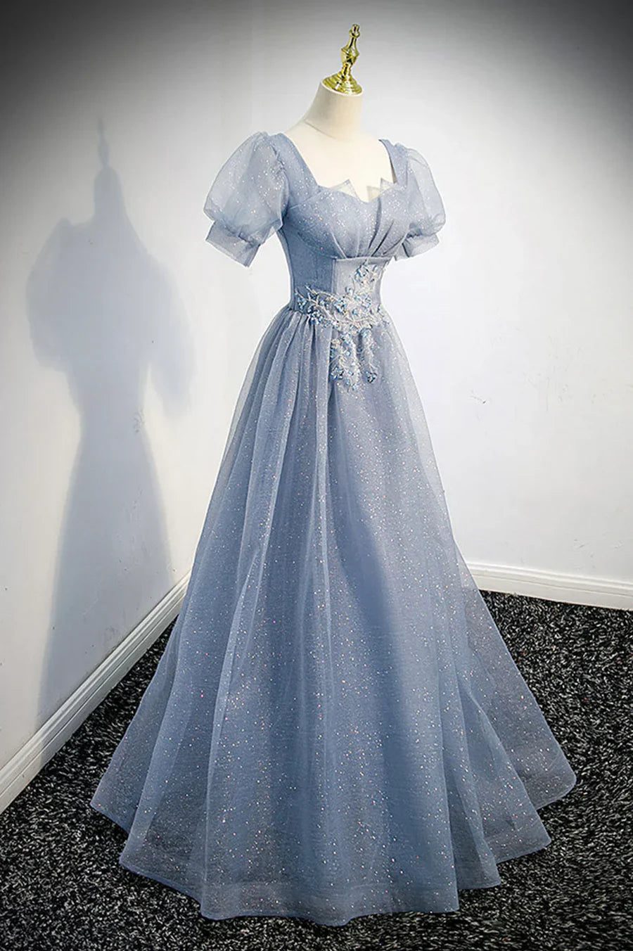 Hermosos vestidos largos de fiesta con encaje de tul, vestidos de fiesta de noche de corte A TP634