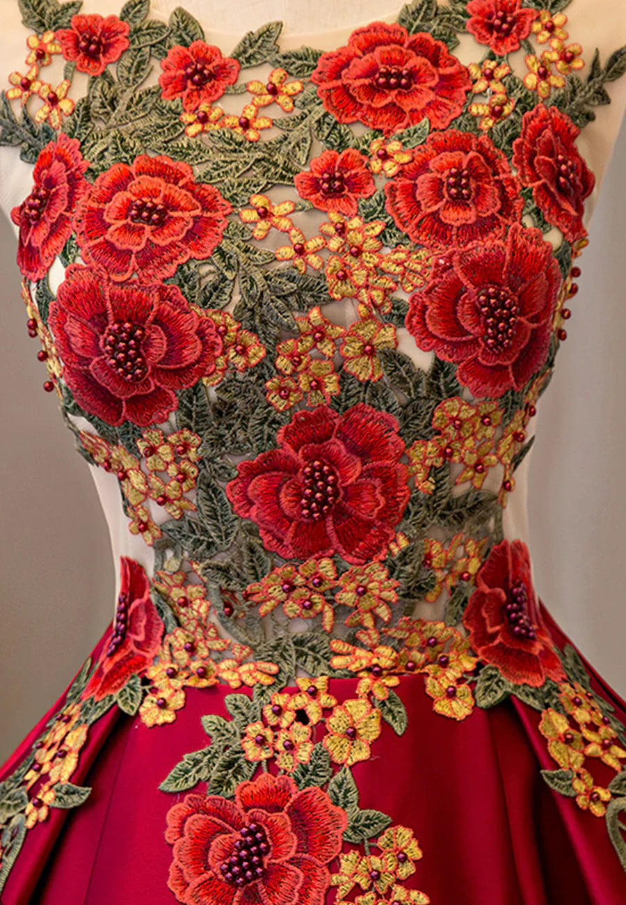 Vestidos de fiesta cortos de encaje de satén, corte A, TP922