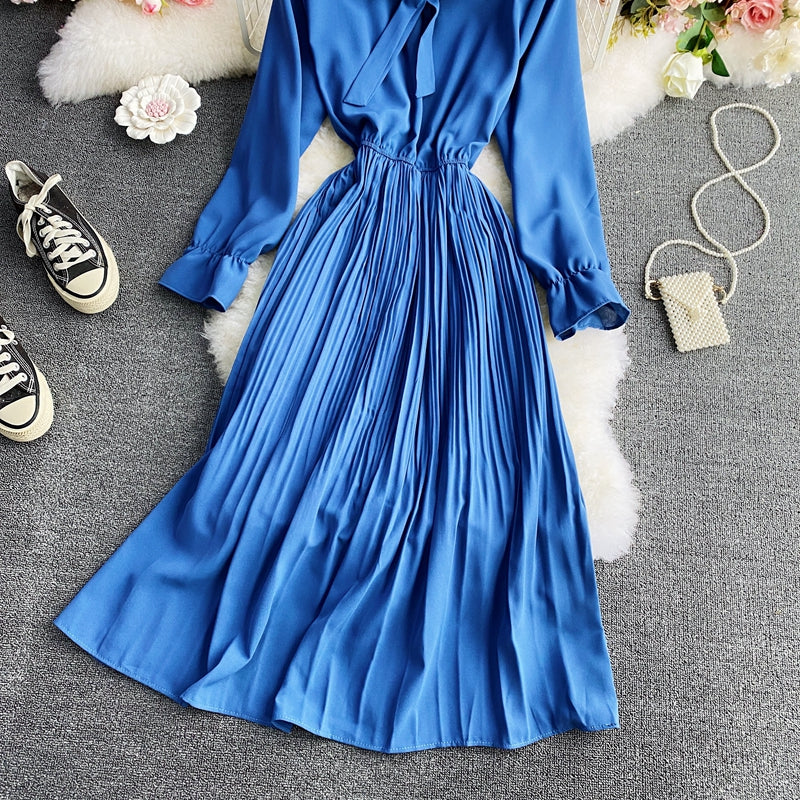 A line bow long sleeve dress 602