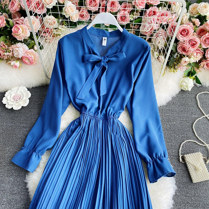 A line bow long sleeve dress 602