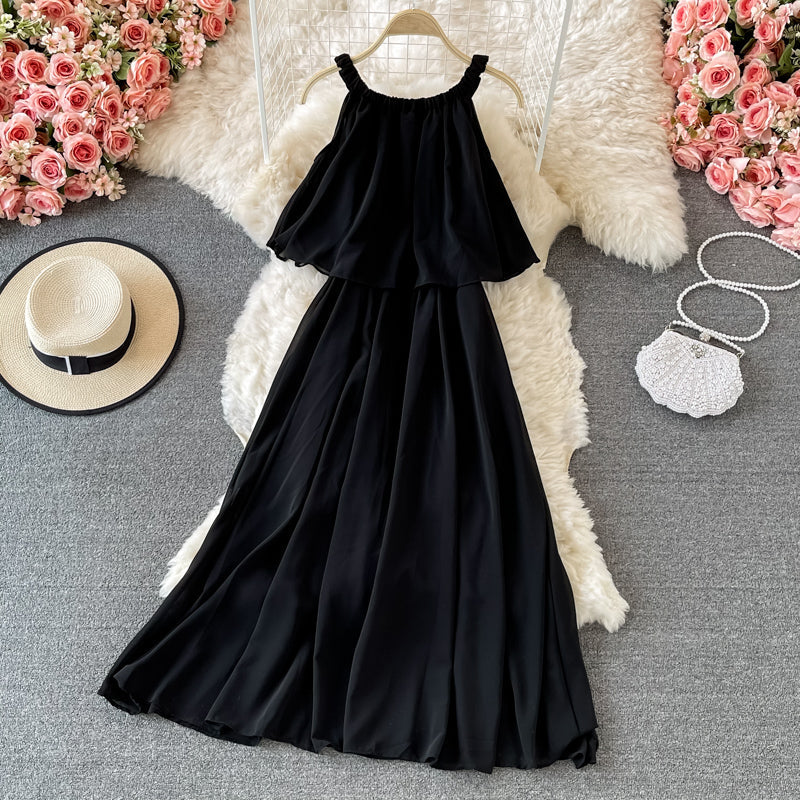 A line chiffon off shoulder dress fashion dress 601