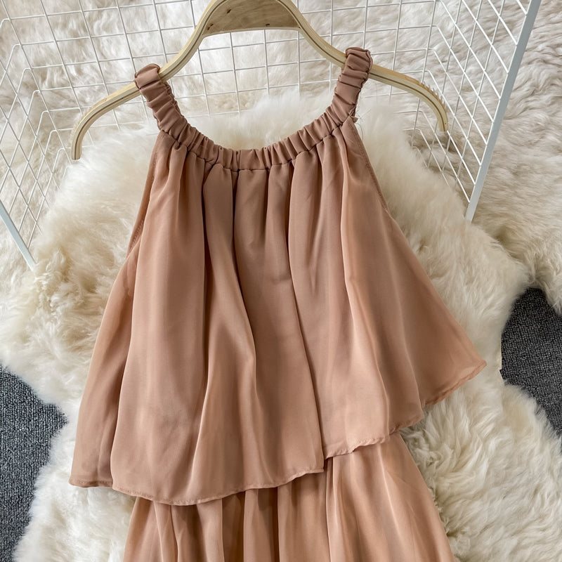 A line chiffon off shoulder dress fashion dress 601