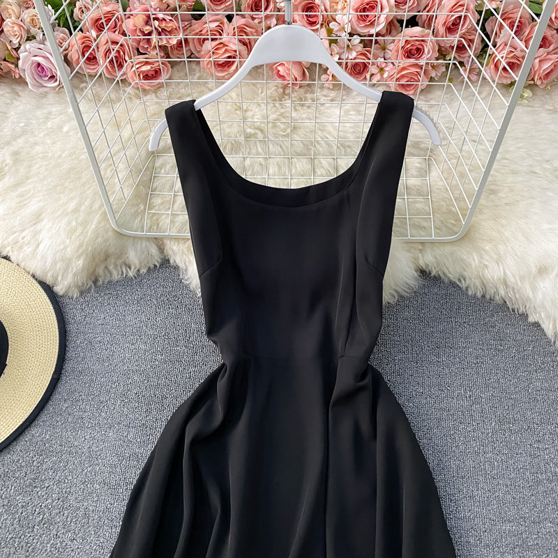 Slim waist Hepburn vintage dress 2890