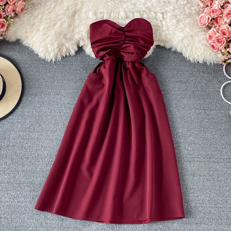Sexy off shoulder strapless dress 3320