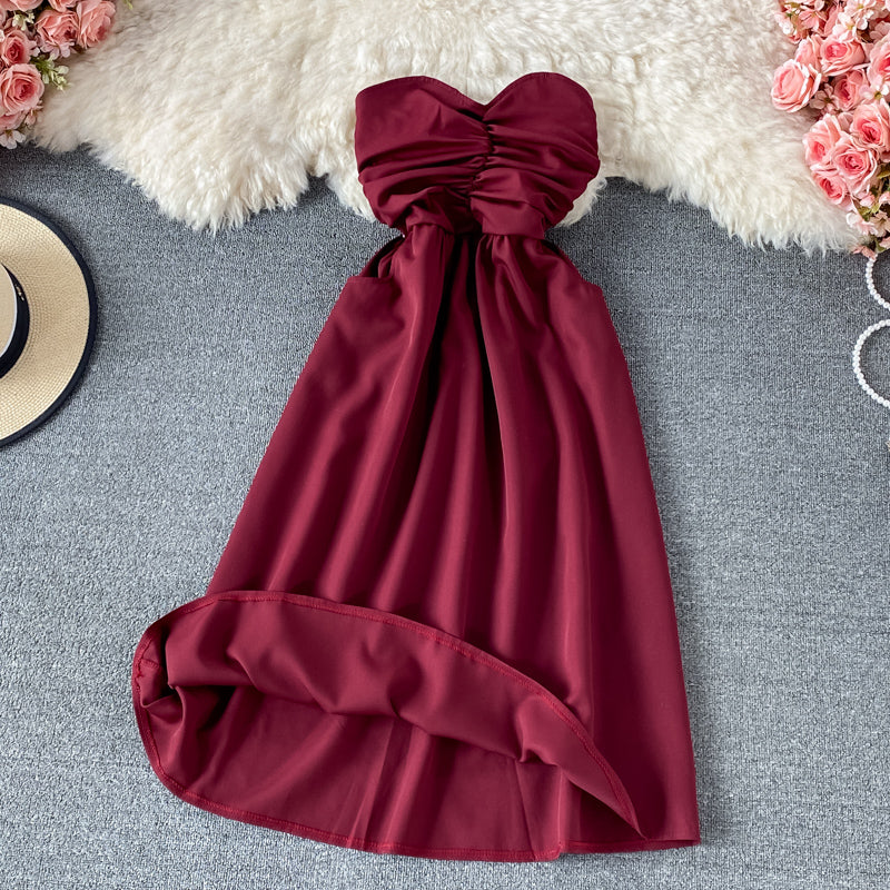 Sexy off shoulder strapless dress 3320