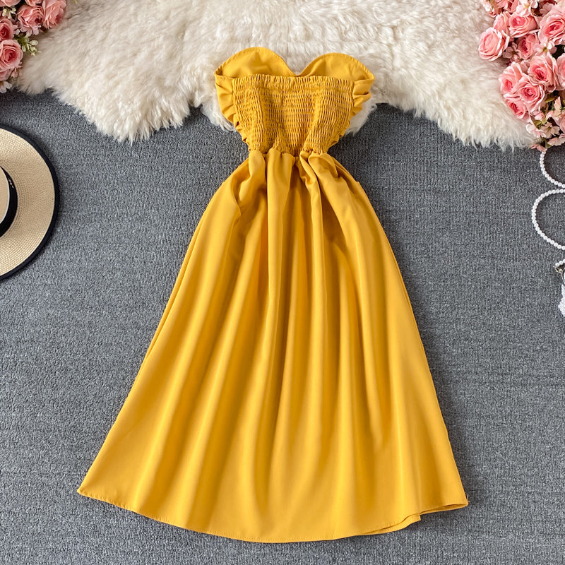 Sexy off shoulder strapless dress 3320