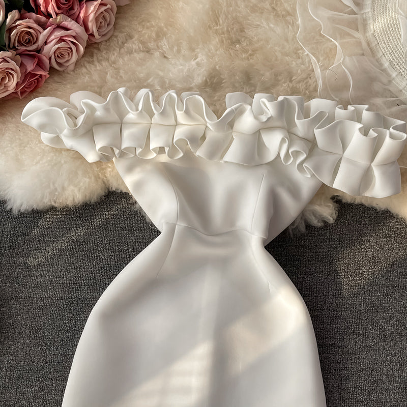 Off shoulder strapless dress 2743