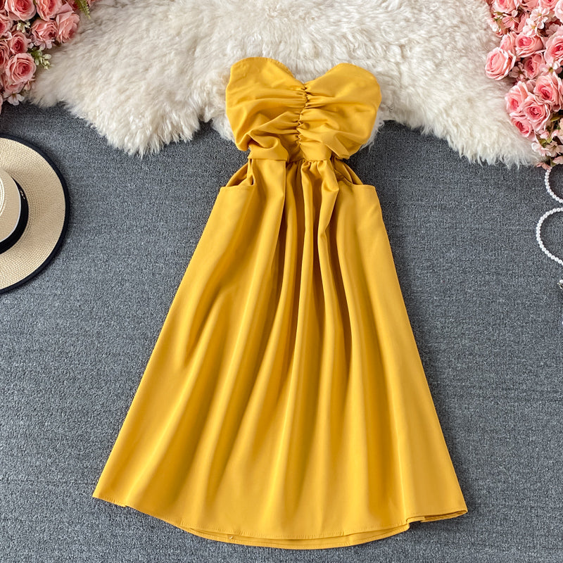 Sexy off shoulder strapless dress 3320