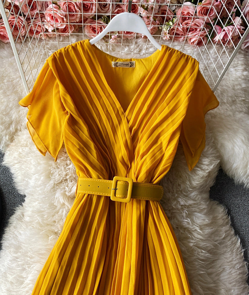 A line v neck short dress fashion dress 947