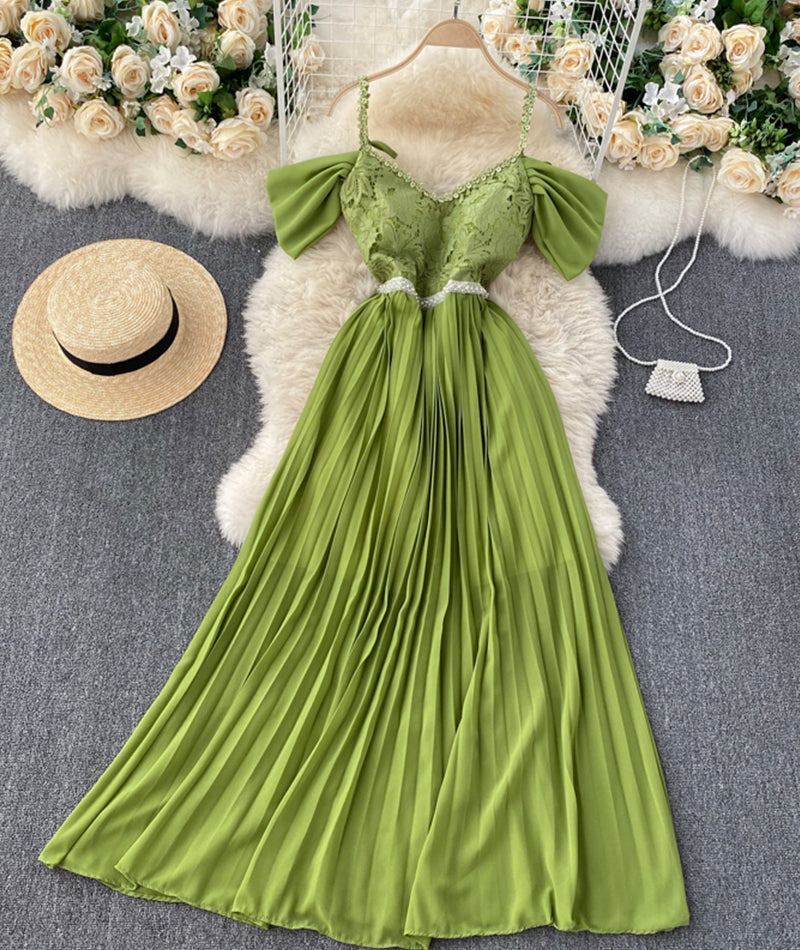Stylish lace off shoulder dress 918