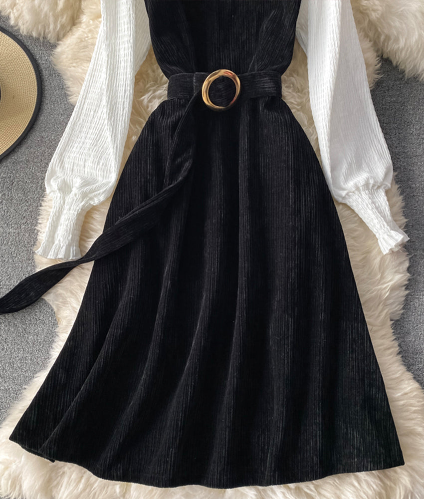 A line patchwork dress 885