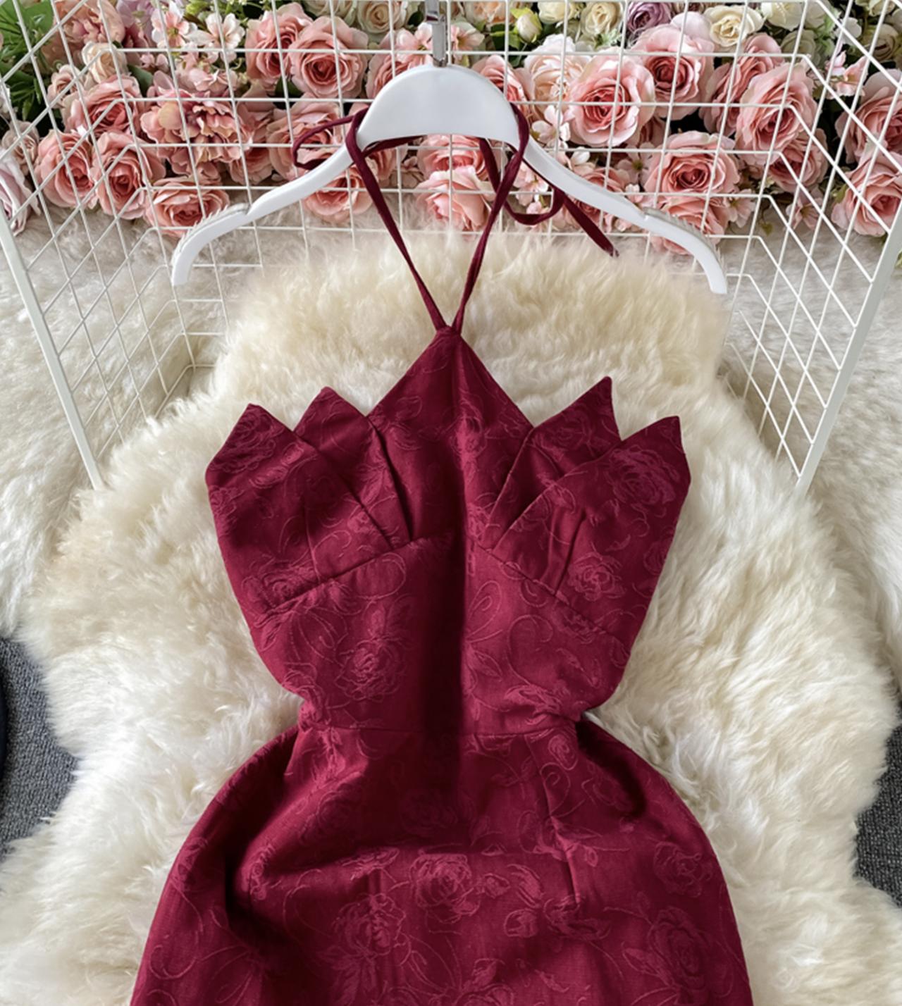 Burgundy off shoulder dress 781