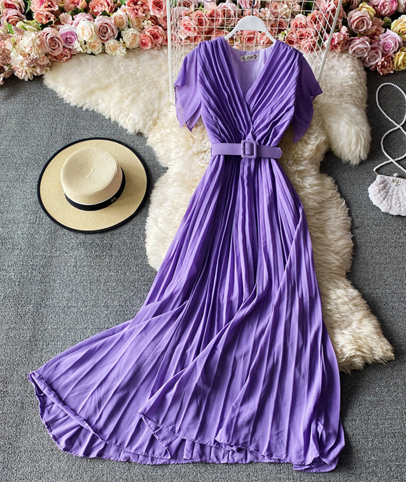 A line v neck short dress fashion dress 947
