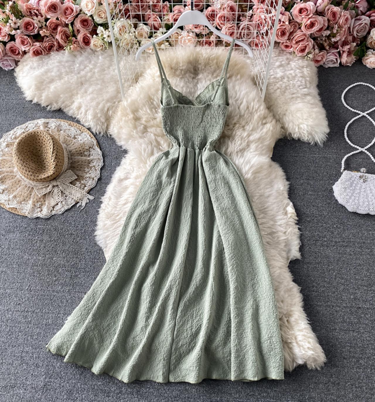 A line v neck short dress fashion dress 728