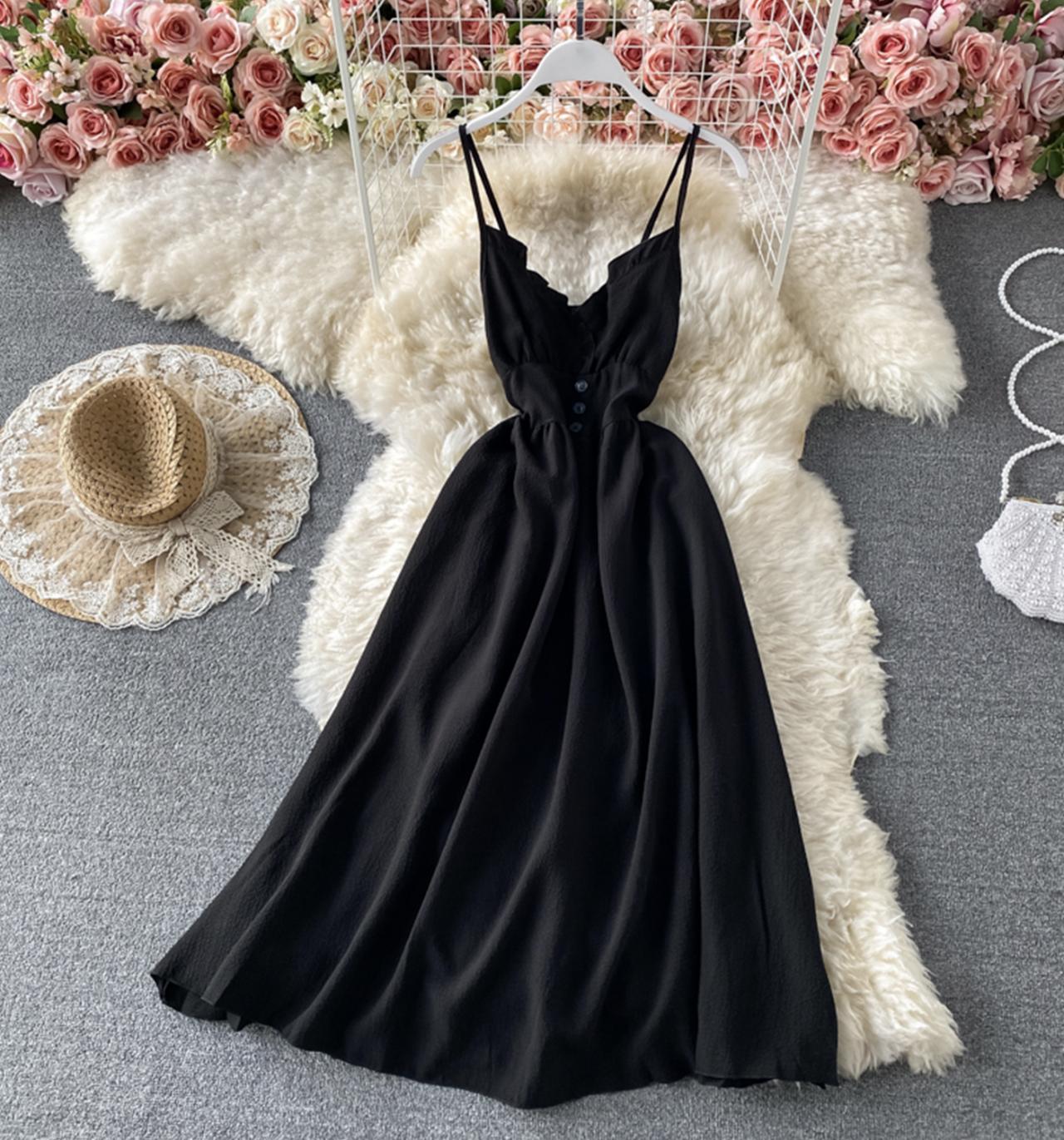 A line v neck short dress fashion dress 728