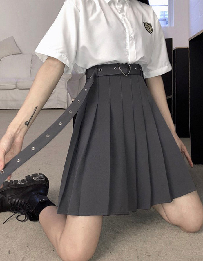 A line pleated skirt 3497