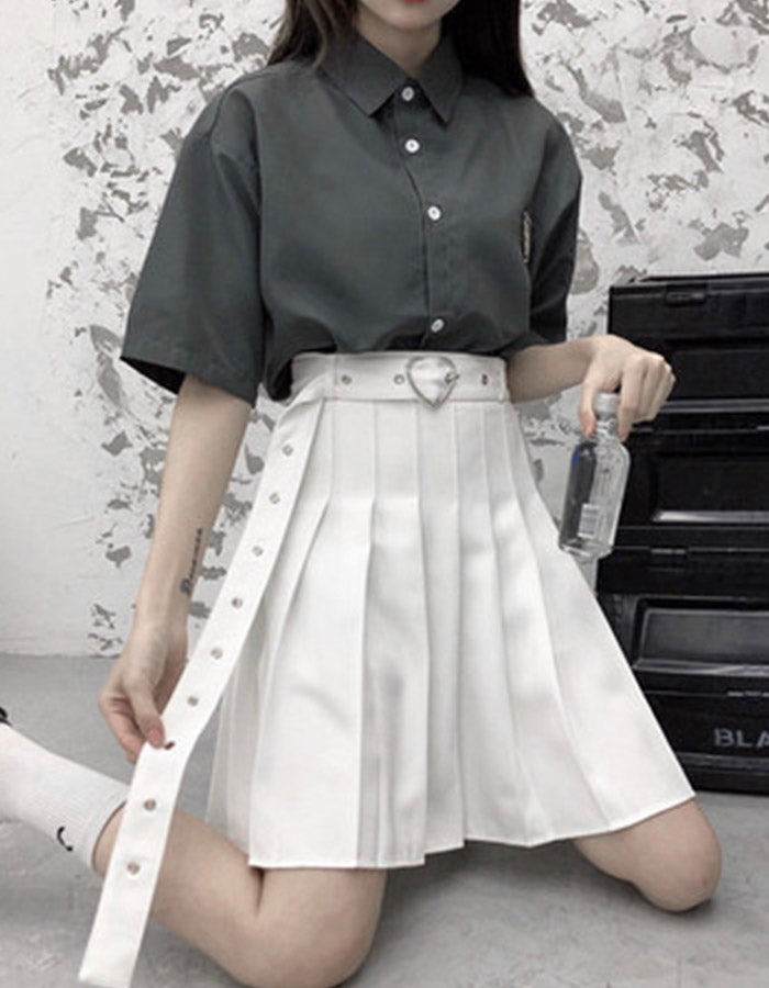 A line pleated skirt 3497
