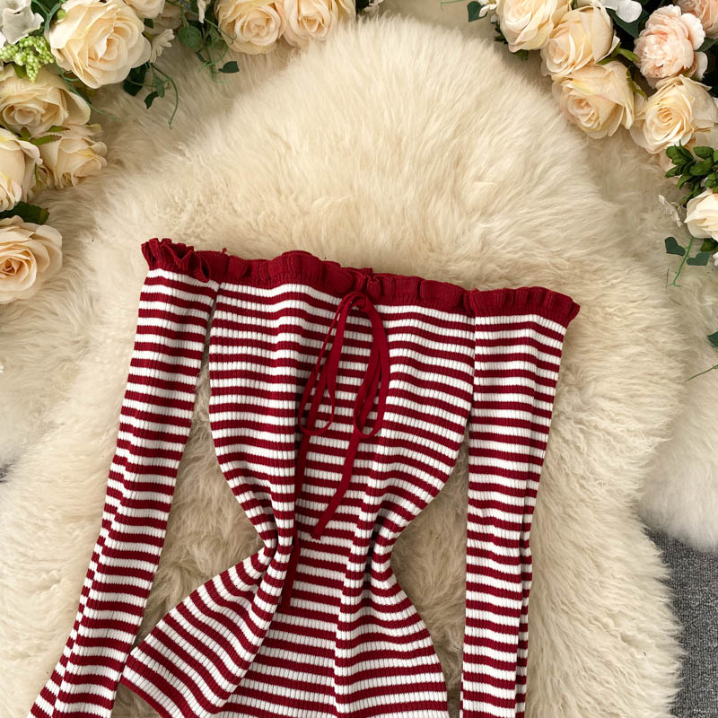 Cute long sleeve off shoulder sweater 025