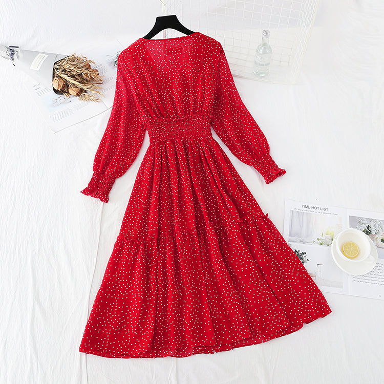 The new waist is slim, and the chiffon vintage dress 3860
