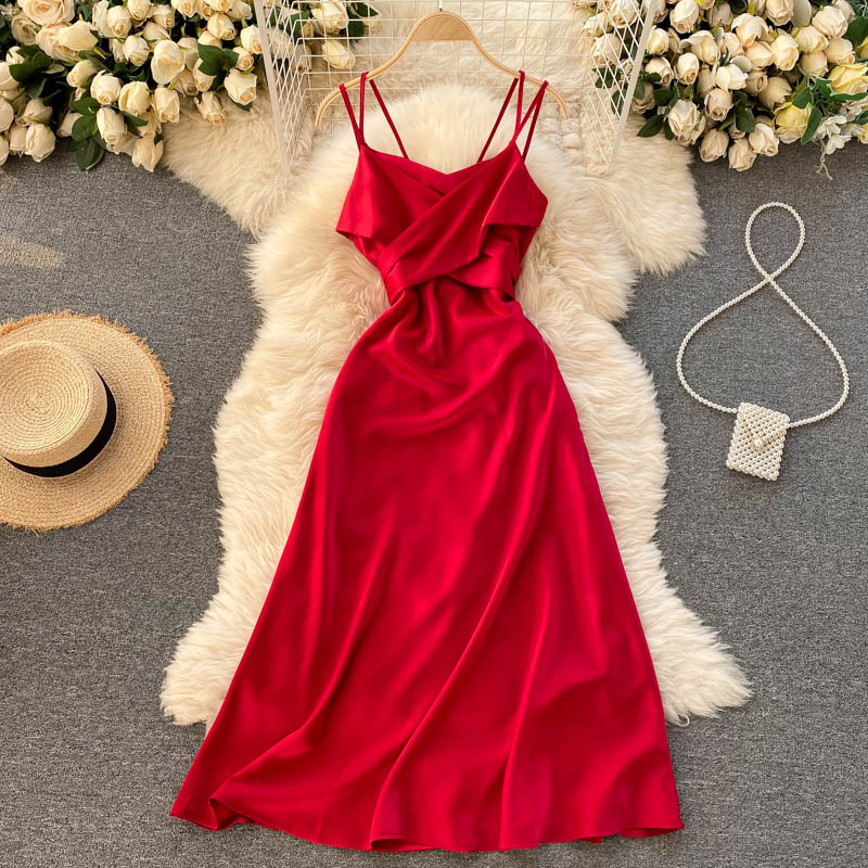 Cute Satin Short A Line Dress Fashion Dress 10944