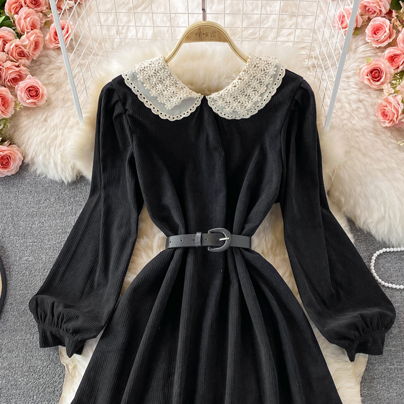 Sweet Lace Long Sleeve Dress A Line Fashion Dress 10841