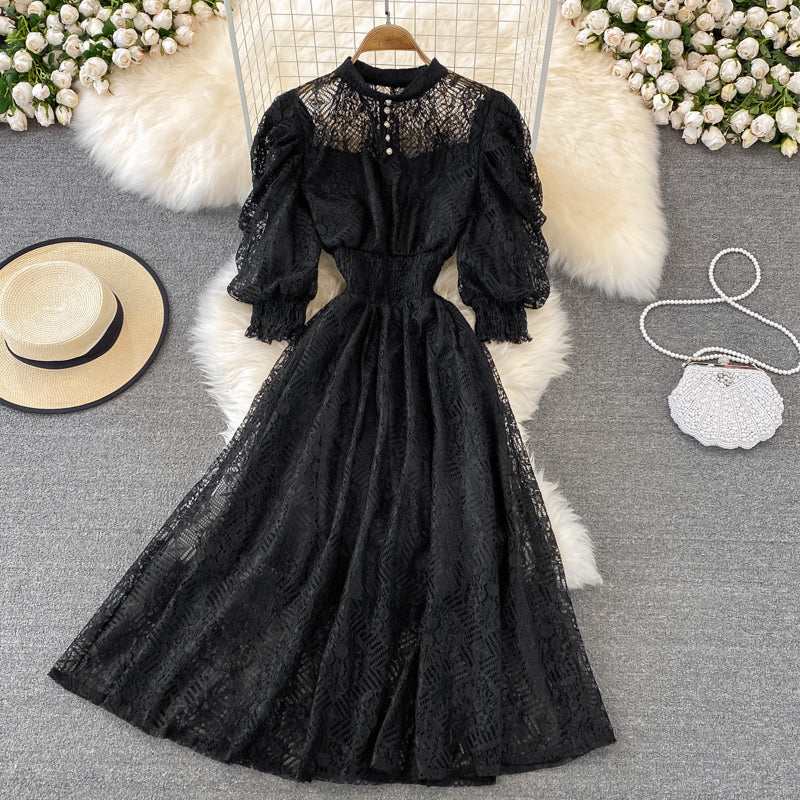 Cute Lace A Line Dress Lace Fashion Dress 10795