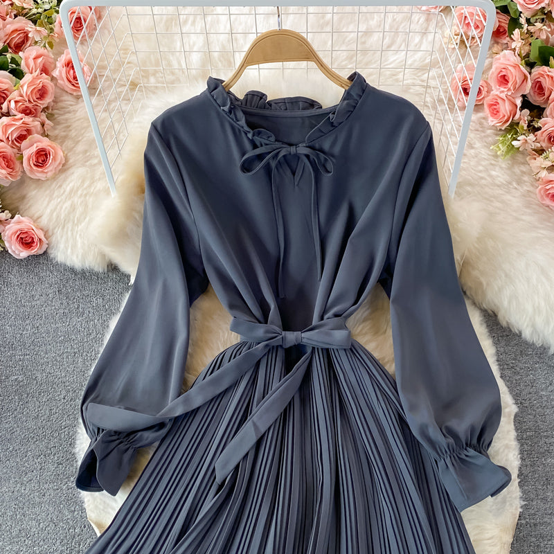 Cute A Line Short Dress Long Sleeve Fashion Dress 10806