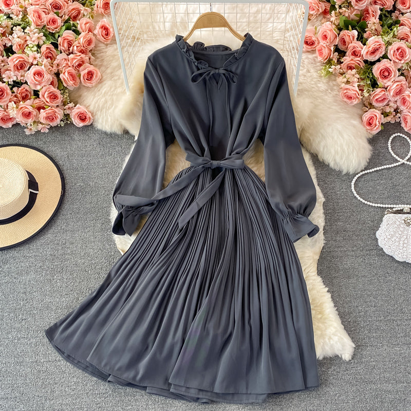 Cute A Line Short Dress Long Sleeve Fashion Dress 10806