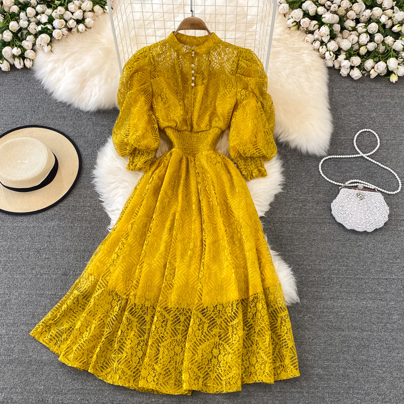 Cute Lace A Line Dress Lace Fashion Dress 10795