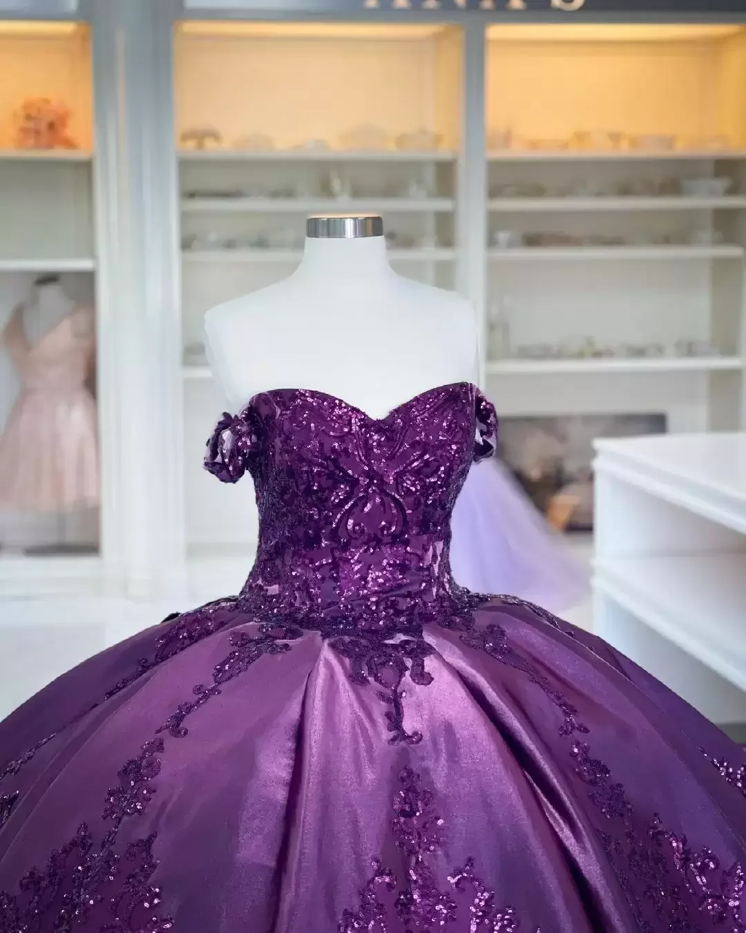 Vestido de fiesta morado oscuro para quinceañera, vestido de fiesta de graduación de 15 años