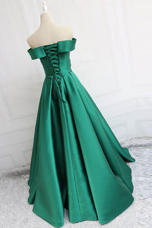 Charming Satin Prom Dress Off The Shoulder Evening Dress,WP147