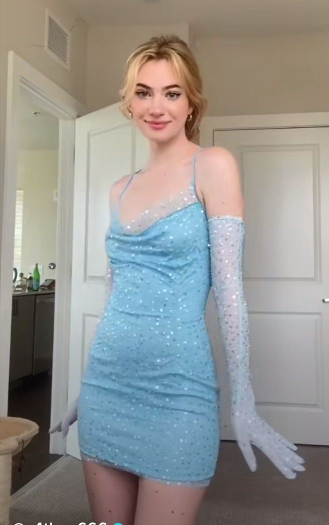 Stunning Blue Sequin Sheath Spaghetti Strap Tulle Mini Homecoming Dress Cocktail Dress SH3713