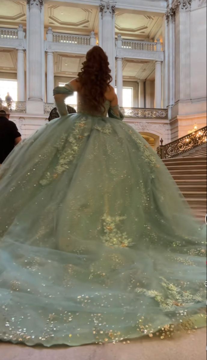 Ball Gown Sage Green Quinceanera Dress      cg25301