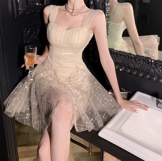 Vintage Sweetheart Sequin Design A-line Tulle Homecoming Dress TP3686