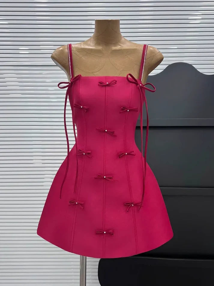 New Fashion Bow Design A-line Spaghetti Strap Party Dresses Homecoming Dresses, TP3809