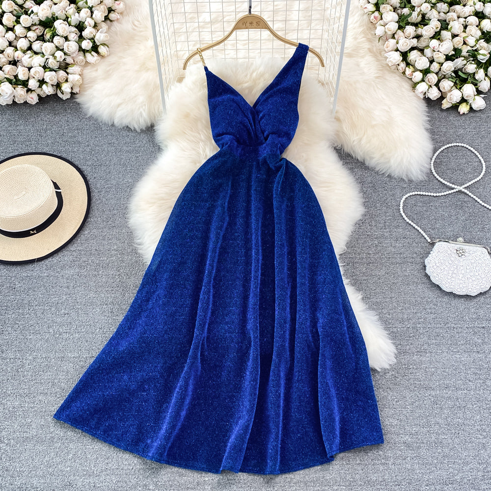 High end celebrity performance host banquet high waist slim dress  11134