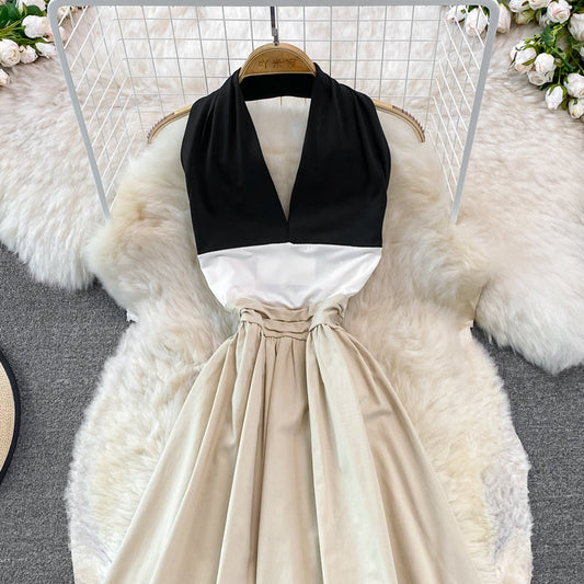 Stylish Halterneck Backless Dress A Line Fashion Dress  10926