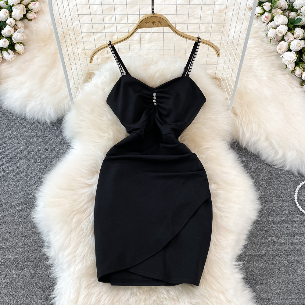 Slim slim sleeveless small short Hip Wrap vest skirt  11035