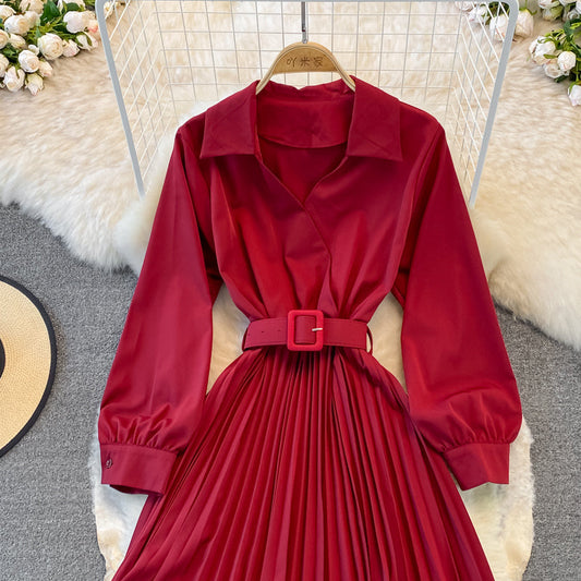 Simple A Line V Neck Dress Fashion Dress  10967