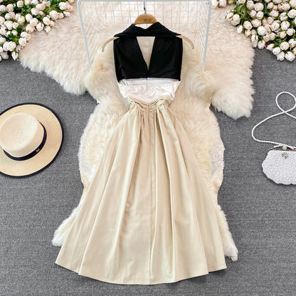 Stylish Halterneck Backless Dress A Line Fashion Dress  10926